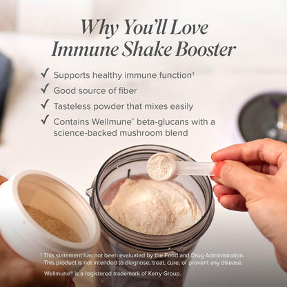 Isagenix Immune Shake Booster - Supports Healthy Immune Function with Wellmune® Beta-Glucans & Mushroom Blend - Unflavored Powder for Easy Mixing - Good Source of Fiber - No Artificial Ingredients - dailyvitalstore