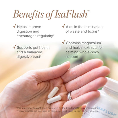 Isagenix IsaFlush - Gentle Digestive Support with Balanced Minerals Encouraging Regularity - No Harsh Laxatives - 60 Capsules - dailyvitalstore