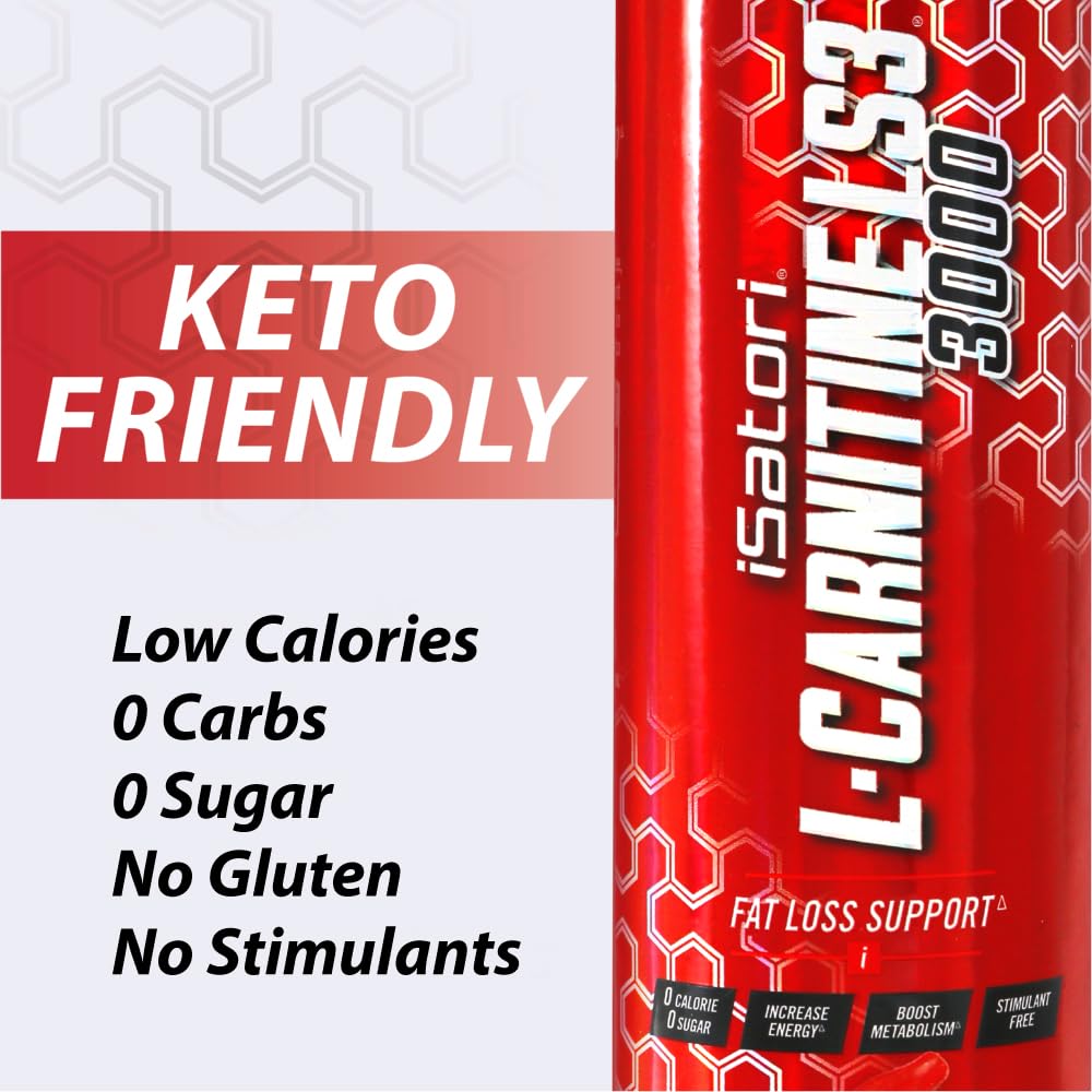iSatori L-Carnitine LS3 3000, Liquid L-Carnitine with Acetyl L-Carnitine, L-Carnitine L-Tartrate, Stimulant Free Pre Workout, Low Calories, Sugar, Gluten, - dailyvitalstore