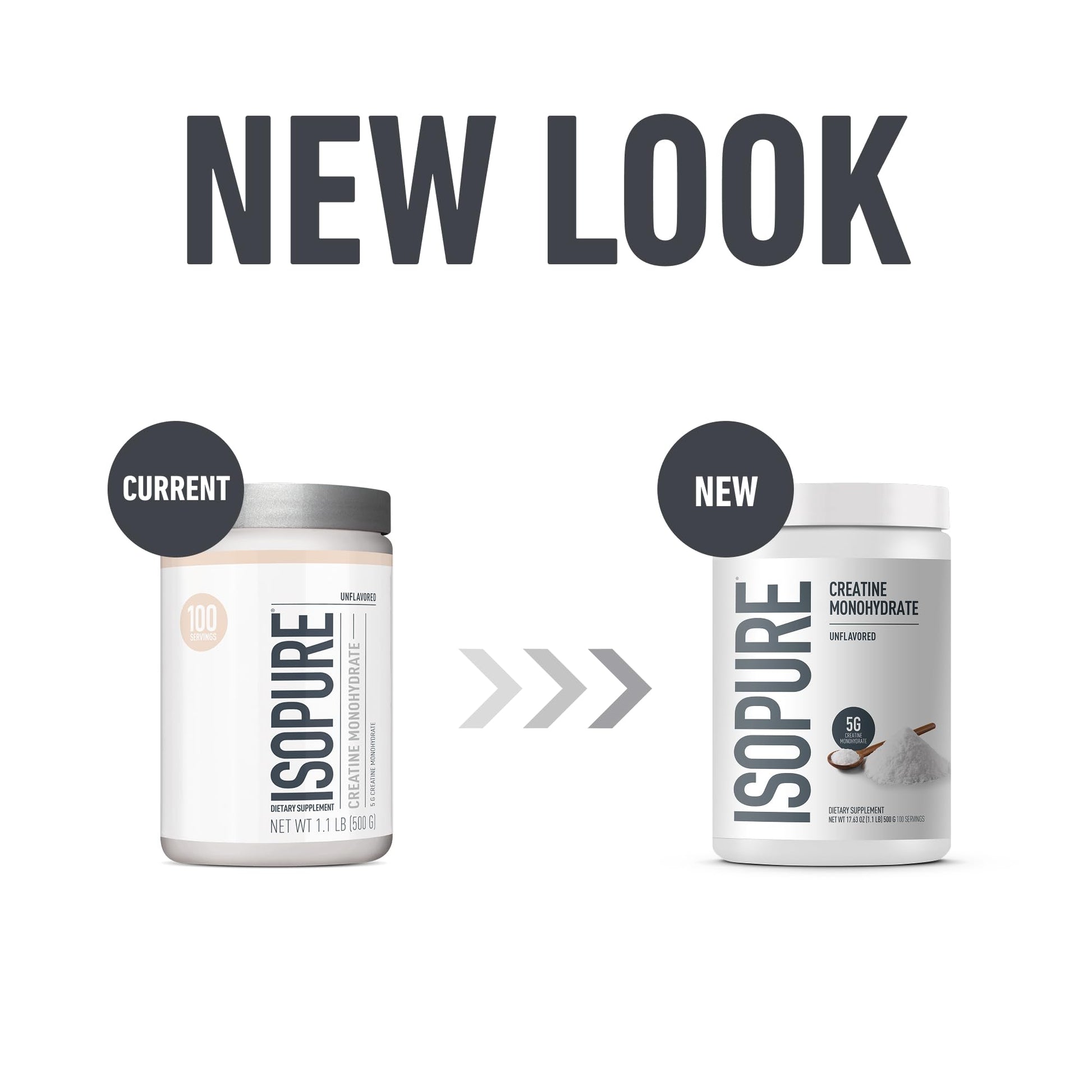 Isopure 100% Pure Creatine Monohydrate Powder, Sugar Free, Unflavored, 5g Creatine Monohydrate Per Serving, 1.1 Lbs, - dailyvitalstore