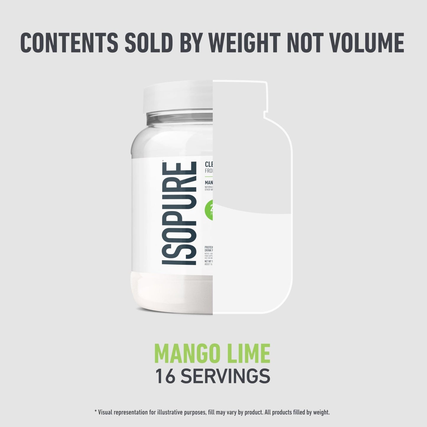Isopure Clear Whey Isolate Protein Powder, Lactose Free, Gluten Free, Naturally Flavored, Mango Lime, 20g Protein Per Serving, 14.1 Oz, 16 Servings (Packaging May Vary) - dailyvitalstore