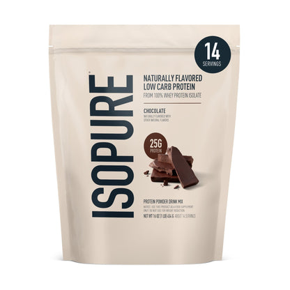 Isopure Low Carb 100% Pure Whey Isolate Protein Powder, Lactose Free, Gluten Free, With Vitamins, Dark Chocolate, 25g Protein Per Serving, 1 Lb, - dailyvitalstore