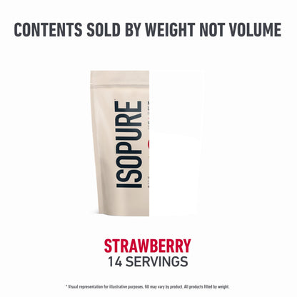Isopure Low Carb 100% Pure Whey Isolate Protein Powder, Lactose Free, Gluten Free, With Vitamins, Strawberry, 25g Protein Per Serving, 1 Lb, 14 Servings (Packaging May Vary) - dailyvitalstore