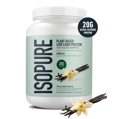 Isopure Plant-Based Protein Powder – 20g Organic Pea and Rice Protein with a Complete Amino Acid Profile – Supports Muscle Recovery - dailyvitalstore