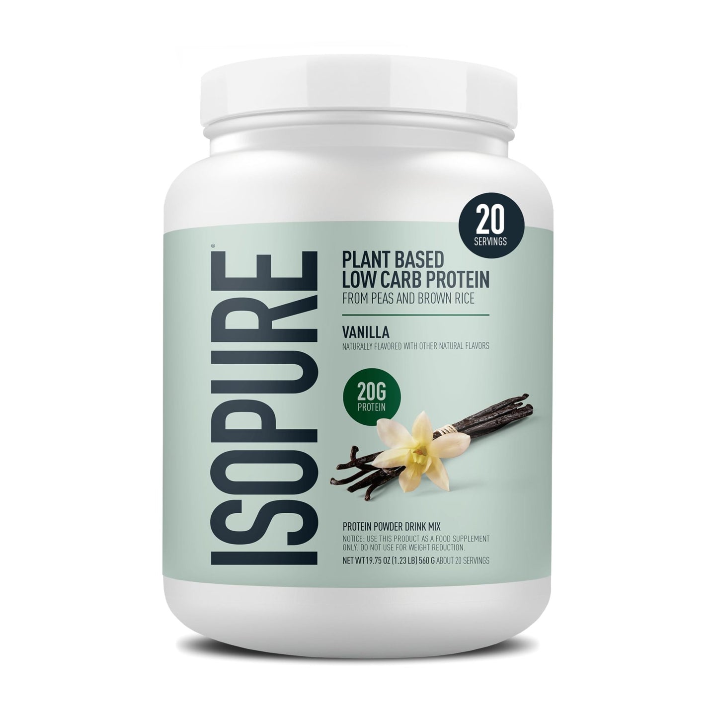 Isopure Plant-Based Protein Powder – 20g Organic Pea and Rice Protein with a Complete Amino Acid Profile – Supports Muscle Recovery - dailyvitalstore