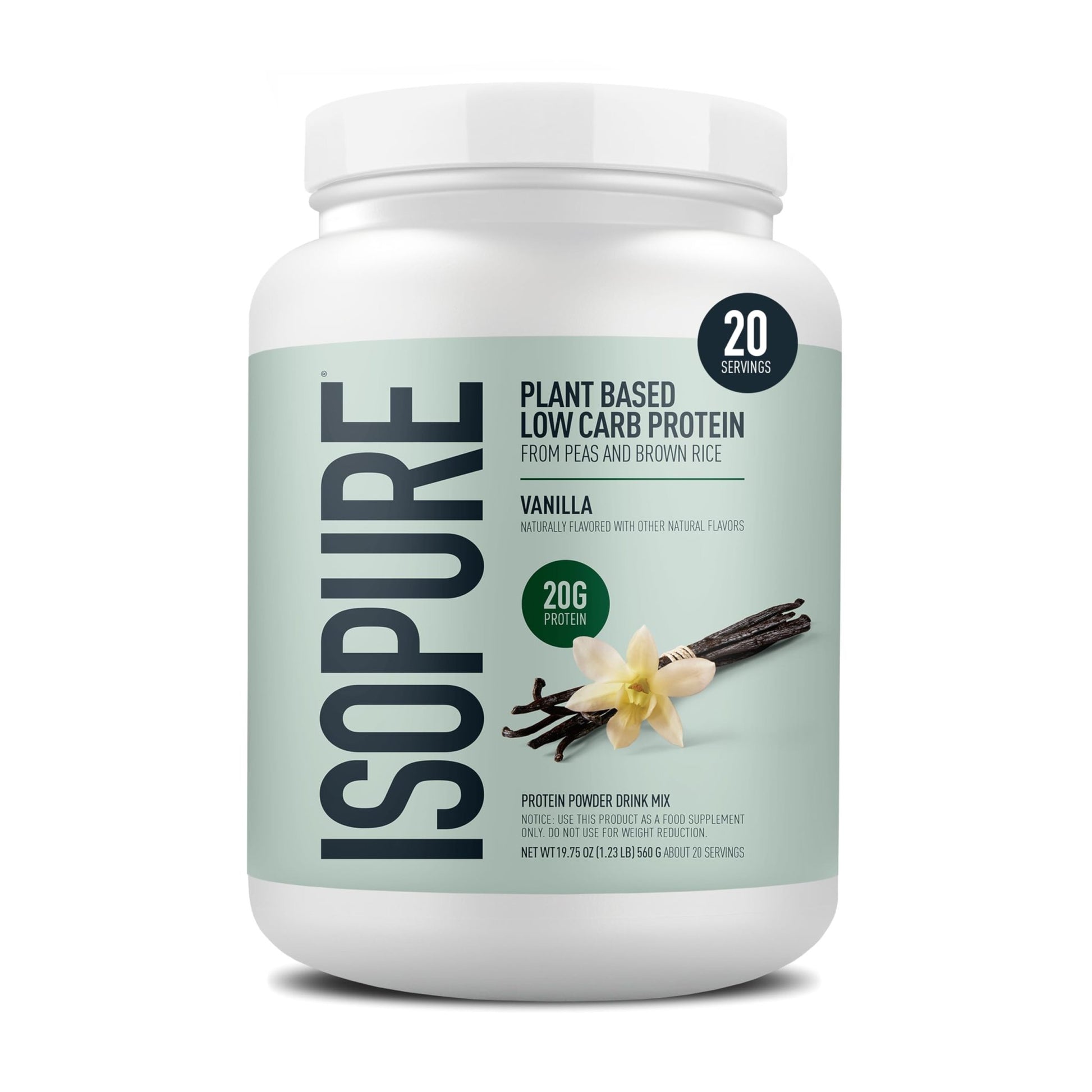 Isopure Plant-Based Protein Powder – 20g Organic Pea and Rice Protein with a Complete Amino Acid Profile – Supports Muscle Recovery - dailyvitalstore