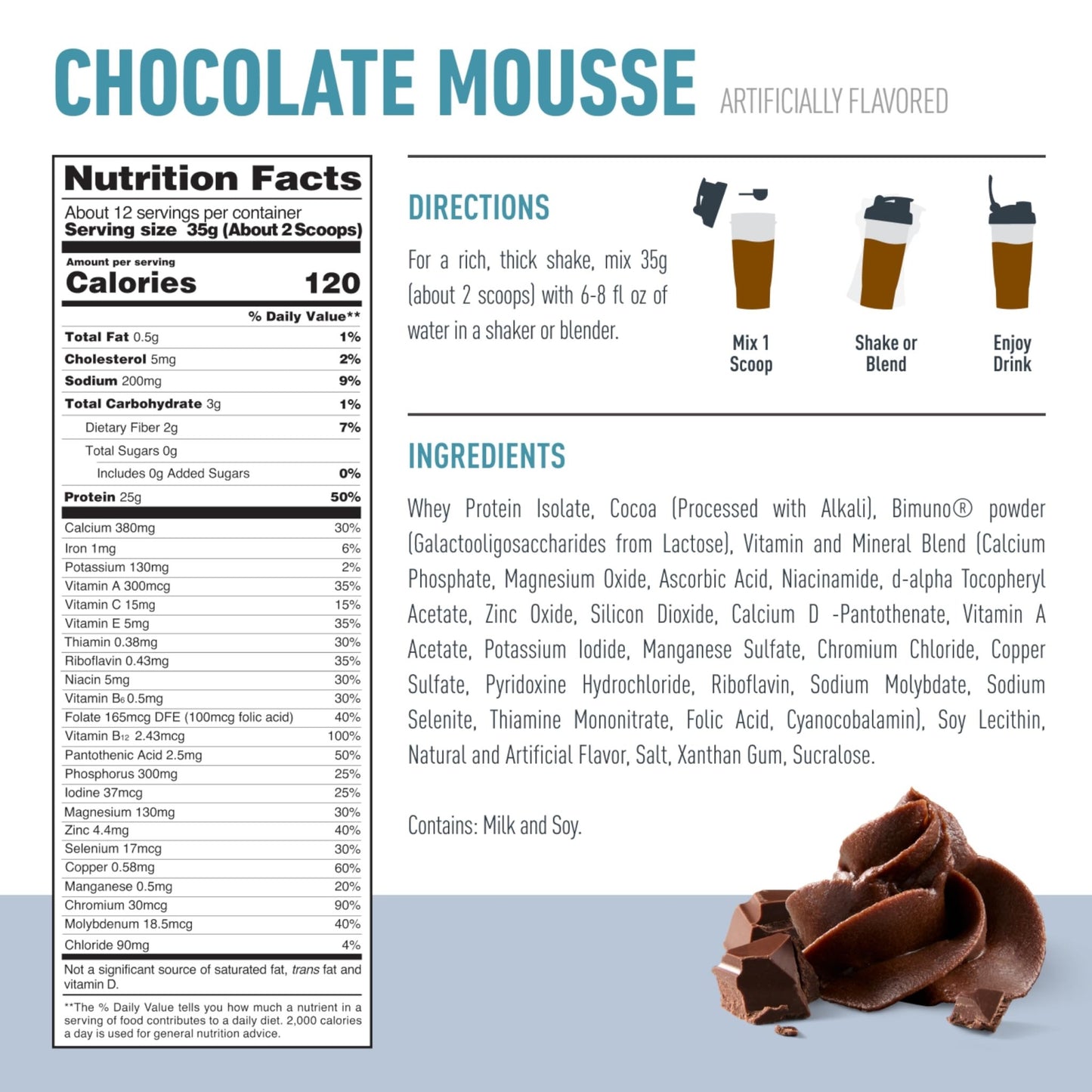 Isopure Protein + Gut Health & Immune Support Powder, Chocolate Mousse, 25g Whey Protein with Prebiotics & Vitamins, 12 Servings (Pack of 1) - dailyvitalstore