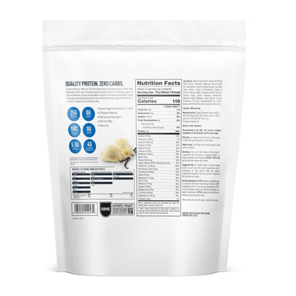 Isopure Zero Carb 100% Pure Whey Isolate Protein Powder, Lactose Free, Gluten Free, with Vitamins, Creamy Vanilla, 25g Protein Per Serving, 1 Lb, - dailyvitalstore
