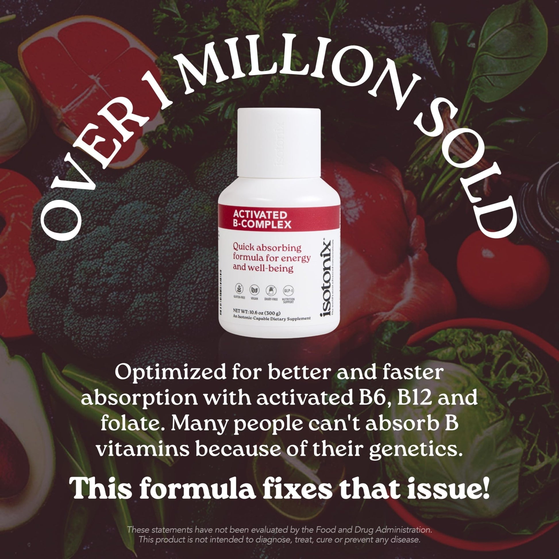 Isotonix Activated B Complex – Vegan B Vitamin Supplement for Energy, Stress Relief, and Nervous System Health – Isotonic Drinkable Formula – 90 Servings - dailyvitalstore
