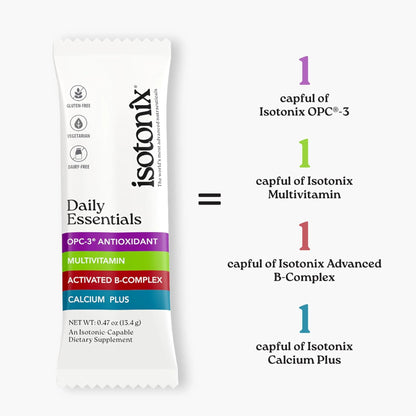 Isotonix® Daily Essentials Multivitamin Powder Packets – 4-in-1 Formula with Multivitamin, Activated B-Complex, Calcium Plus - dailyvitalstore