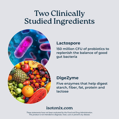 Isotonix® Digestive Enzymes with Probiotics | DigeZyme® Multi-Enzyme Complex & Lactospore® Bacillus Coagulans | Nutrient Absorption, Gut Balance & Digestive Health - dailyvitalstore