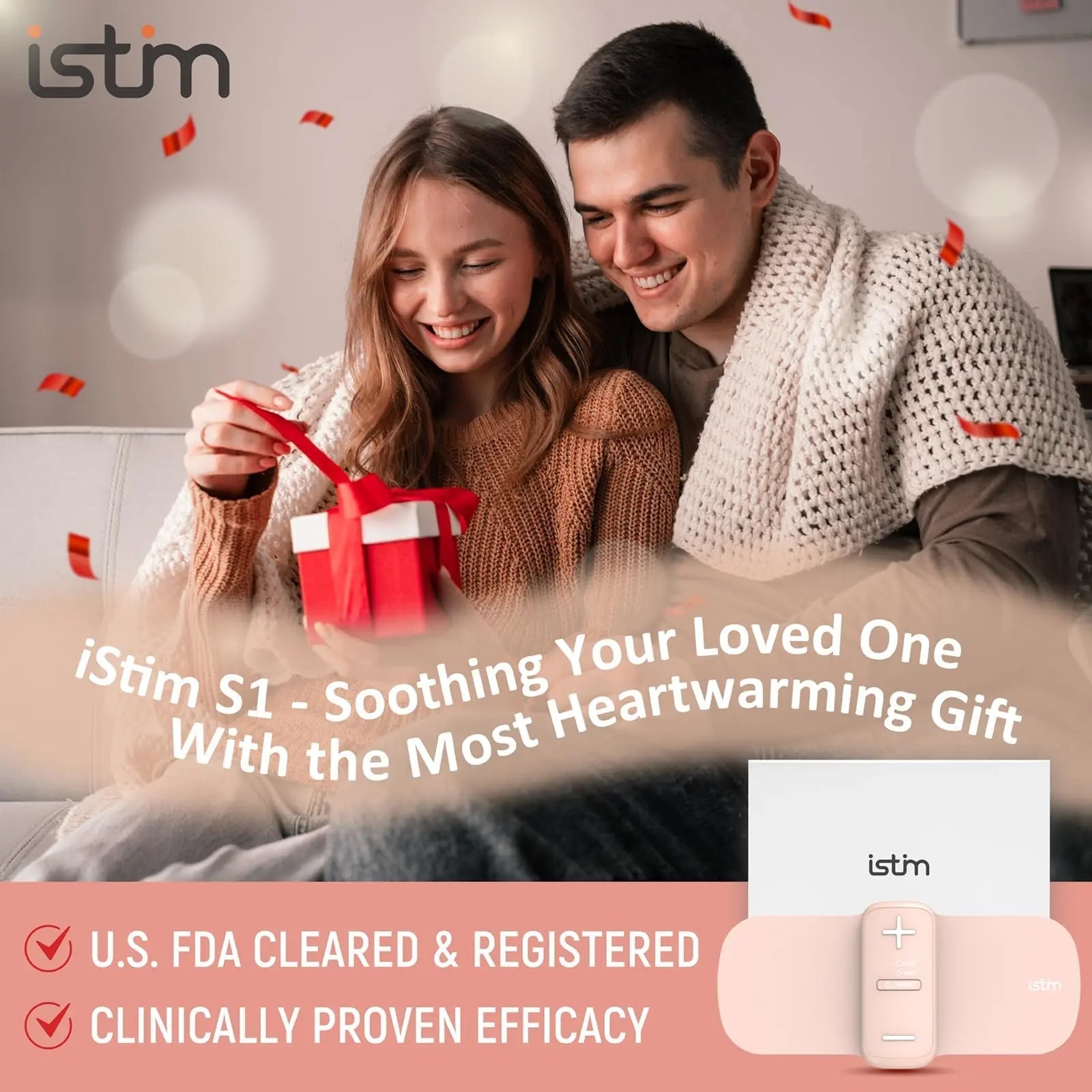 iStim S1 Wireless TENS Unit for Menstrual Relief – Period Pain Relief Device for Period Cramps and Back Pain, TENS Machine with Heat, Rechargeable Drug-Free TENS Massager with Japanese Gel Pads - dailyvitalstore