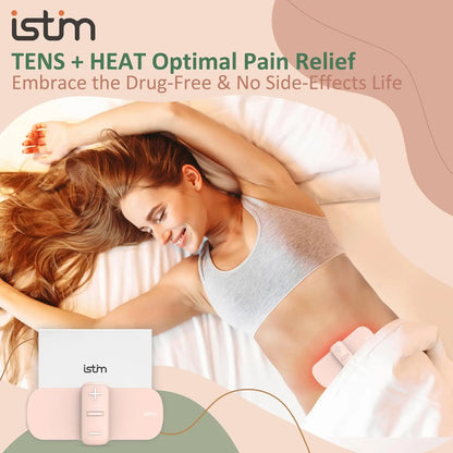 iStim S1 Wireless TENS Unit for Menstrual Relief – Period Pain Relief Device for Period Cramps and Back Pain, TENS Machine with Heat, Rechargeable Drug-Free TENS Massager with Japanese Gel Pads - dailyvitalstore