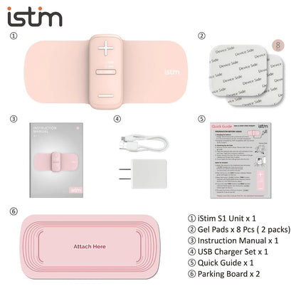 iStim S1 Wireless TENS Unit for Menstrual Relief – Period Pain Relief Device for Period Cramps and Back Pain, TENS Machine with Heat, Rechargeable Drug-Free TENS Massager with Japanese Gel Pads - dailyvitalstore