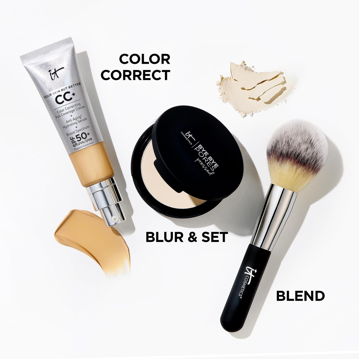 IT Cosmetics Bye Bye Pores Pressed Finishing Powder - Universal Translucent Shade - Contains Anti-Aging Peptides, Hydrolyzed Collagen & Antioxidants - 0.31 oz - dailyvitalstore