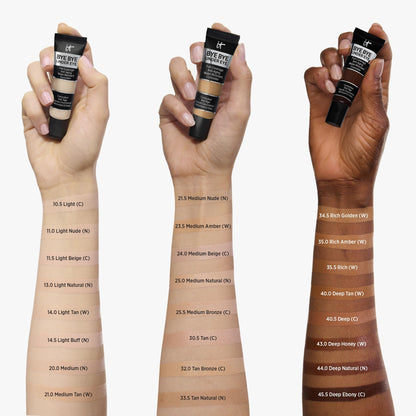 IT Cosmetics Bye Bye Under Eye Concealer (Light Nude) - Water-Resistant, Full Coverage Brightening Concealer For Dark Circles, Fine Lines, Redness & Discoloration, Anti-Aging, 24H Wear - 0.4 fl oz - dailyvitalstore