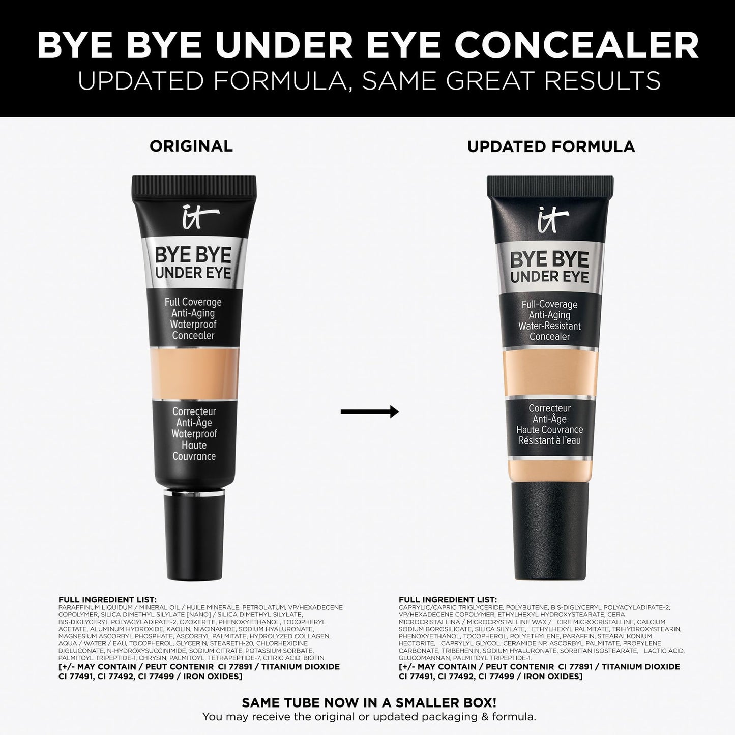 IT Cosmetics Bye Bye Under Eye Concealer (Light Nude) - Water-Resistant, Full Coverage Brightening Concealer For Dark Circles, Fine Lines, Redness & Discoloration, Anti-Aging, 24H Wear - 0.4 fl oz - dailyvitalstore