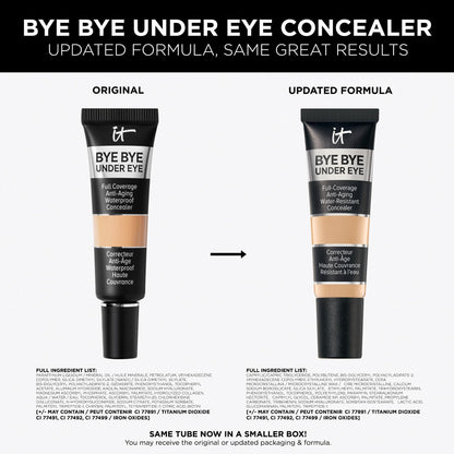 IT Cosmetics Bye Bye Under Eye Concealer (Light Nude) - Water-Resistant, Full Coverage Brightening Concealer For Dark Circles, Fine Lines, Redness & Discoloration, Anti-Aging, 24H Wear - 0.4 fl oz - dailyvitalstore
