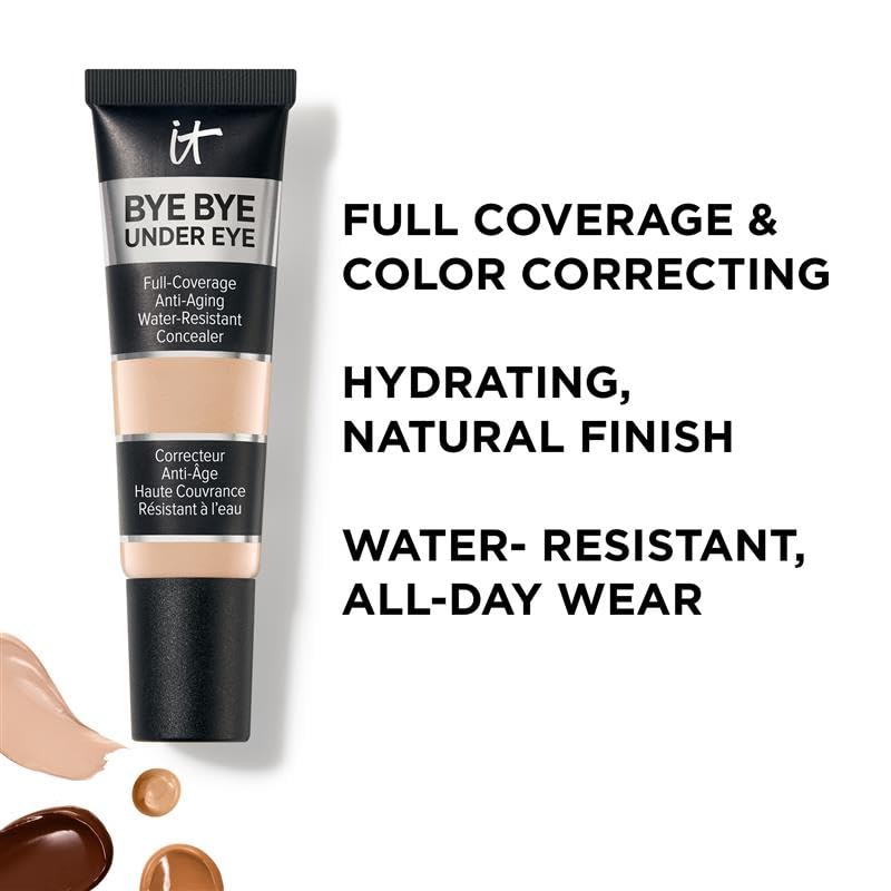 IT Cosmetics Bye Bye Under Eye Concealer (Light Nude) - Water-Resistant, Full Coverage Brightening Concealer For Dark Circles, Fine Lines, Redness & Discoloration, Anti-Aging, 24H Wear - 0.4 fl oz - dailyvitalstore