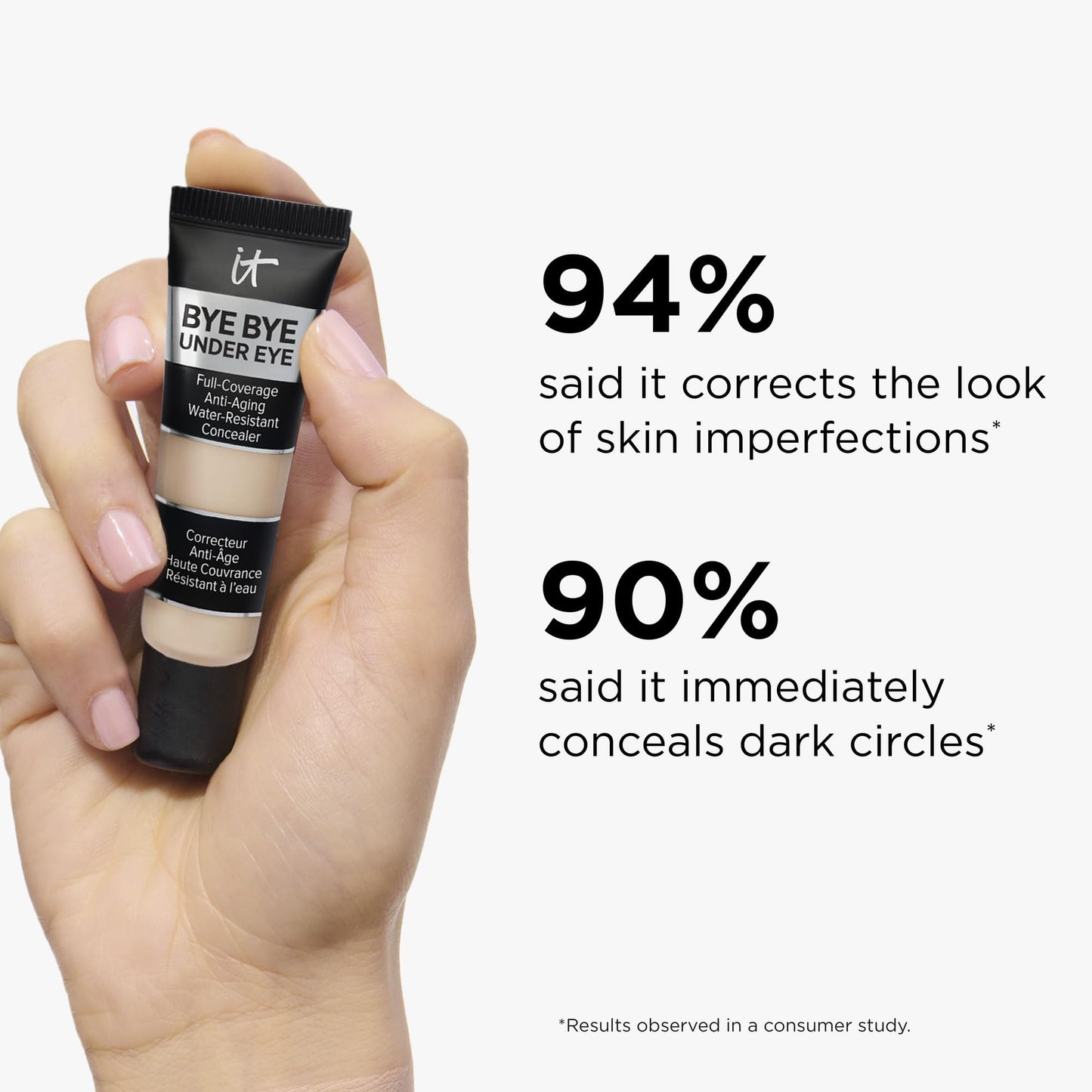 IT Cosmetics Bye Bye Under Eye Concealer (Light Nude) - Water-Resistant, Full Coverage Brightening Concealer For Dark Circles, Fine Lines, Redness & Discoloration, Anti-Aging, 24H Wear - 0.4 fl oz - dailyvitalstore