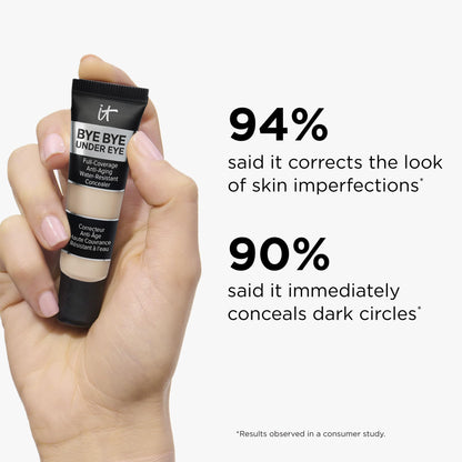 IT Cosmetics Bye Bye Under Eye Concealer (Light Nude) - Water-Resistant, Full Coverage Brightening Concealer For Dark Circles, Fine Lines, Redness & Discoloration, Anti-Aging, 24H Wear - 0.4 fl oz - dailyvitalstore