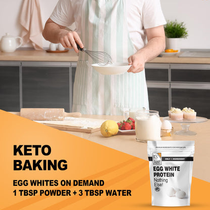 It's Just! - Egg White Protein Powder, Made in USA from Cage-Free Eggs, Dried Egg Whites (Unflavored, 8oz) - dailyvitalstore