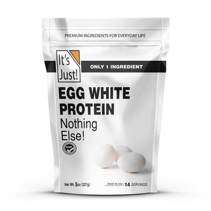 It's Just! - Egg White Protein Powder, Made in USA from Cage-Free Eggs, Dried Egg Whites (Unflavored, 8oz) - dailyvitalstore