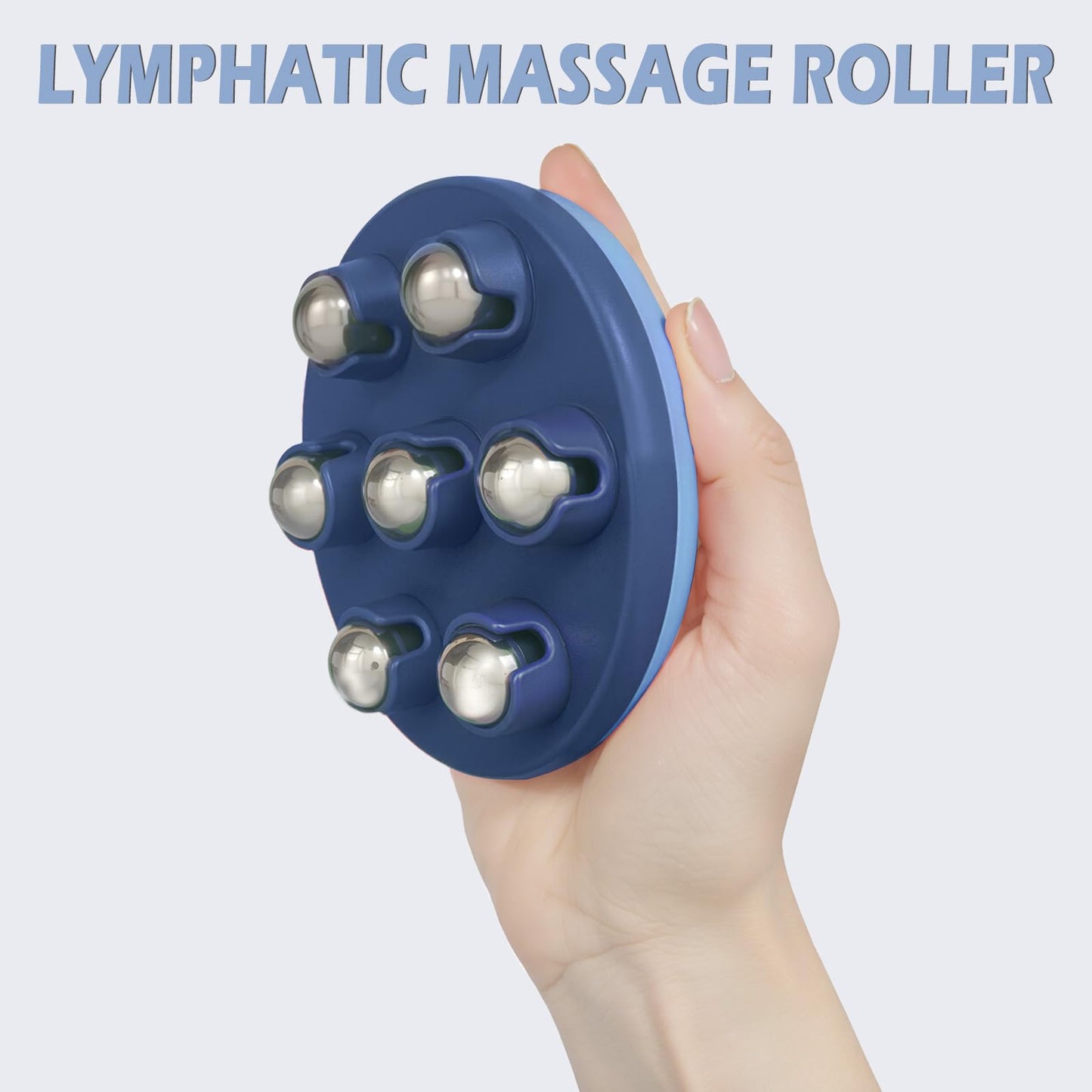 iunxkmi Lymphatic Massage Roller for Cellulite Remover Body Sculpting - Handheld Cellulite Massage Tool for Body Bloat Blood Circulation Lymphatic Drainage Blue - dailyvitalstore