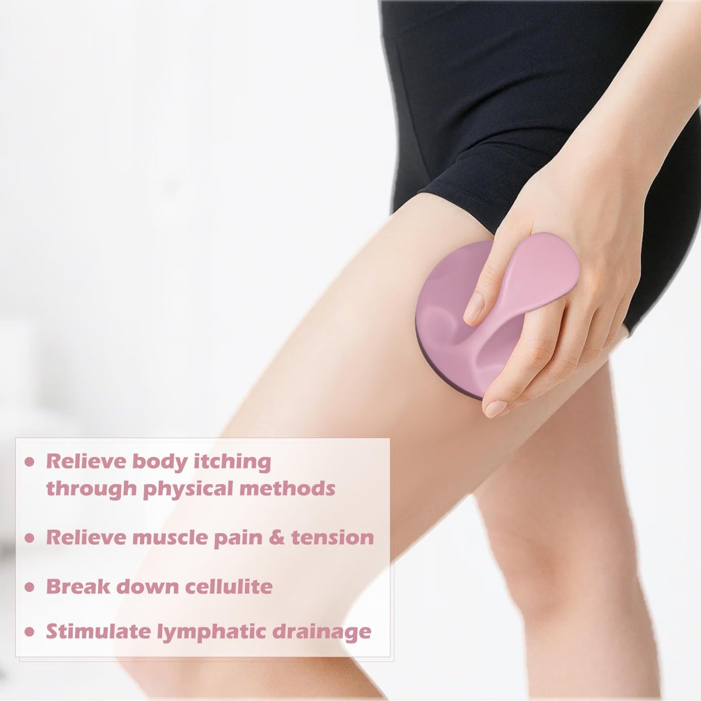 iunxkmi Lymphatic Massage Roller for Cellulite Remover Body Sculpting - Handheld Cellulite Massage Tool for Body Bloat Blood Circulation Lymphatic Drainage Pink - dailyvitalstore
