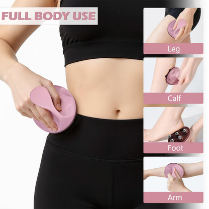 iunxkmi Lymphatic Massage Roller for Cellulite Remover Body Sculpting - Handheld Cellulite Massage Tool for Body Bloat Blood Circulation Lymphatic Drainage Pink - dailyvitalstore
