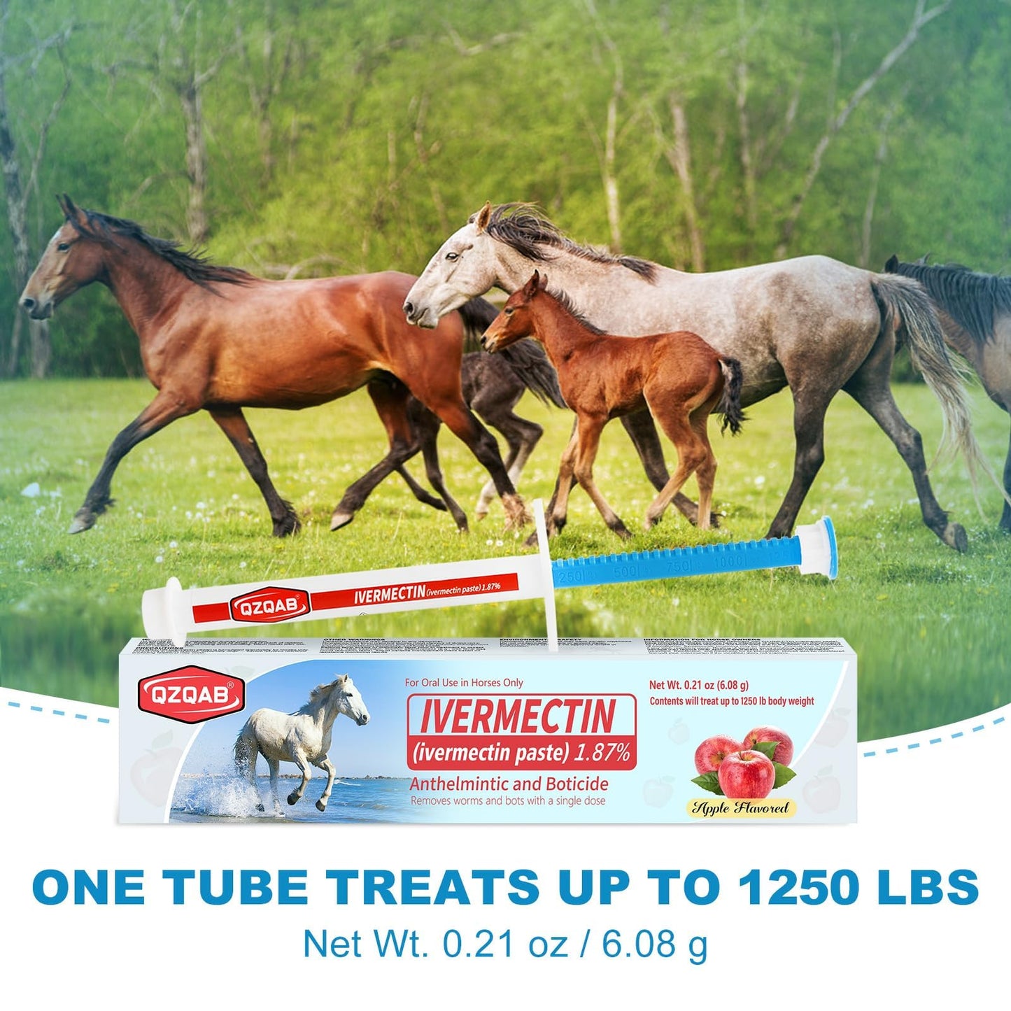Ivermectin Horse Paste Dewormer , Horse Wormer Paste, Apple Flavor, 0.21 Ounces, 6 Pack - dailyvitalstore