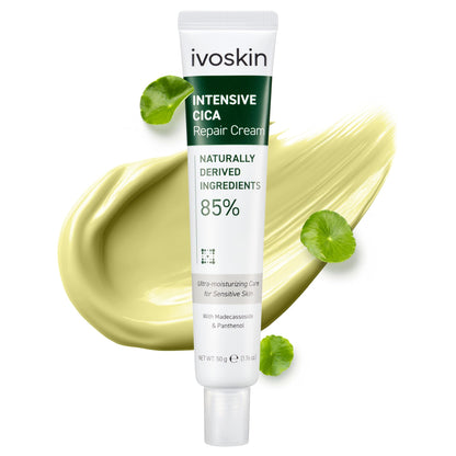 IVOSKIN Cica Redness Relief Treatment Cream, Soothing & Hydrating Green Correcting Moisturizer with Madecassoside, Helps Repair Skin Barrier for Sensitive Skin - dailyvitalstore