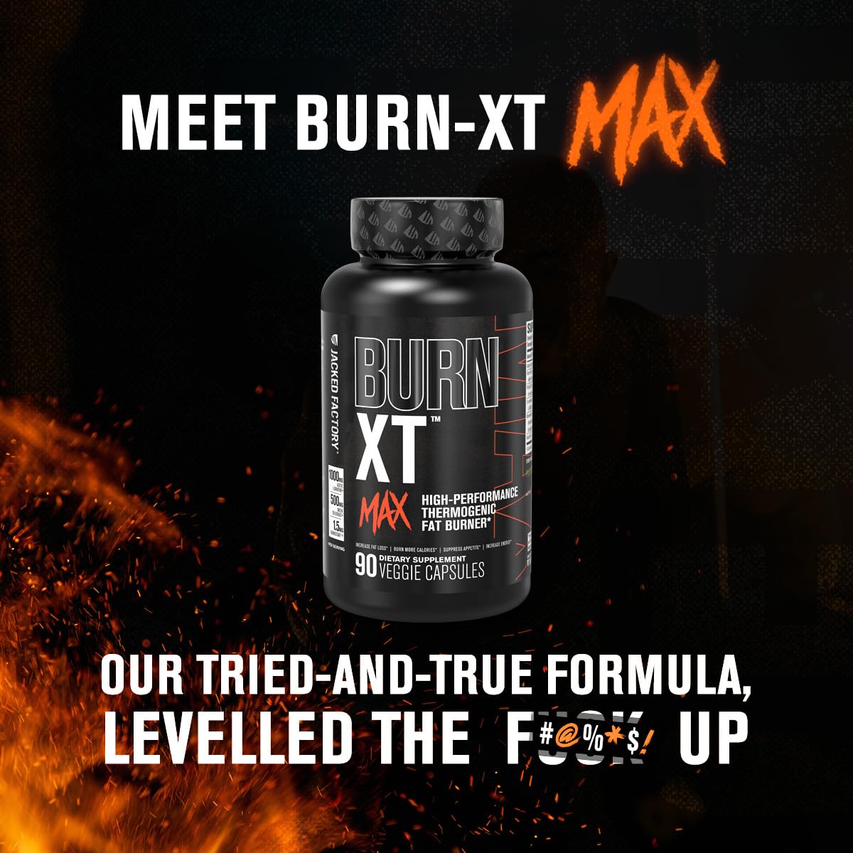 Jacked Factory Burn-XT Max - High-Performance Thermogenic Fat Burner & Appetite Suppressant for Weight Loss w/PurCaf Organic Caffeine, MitoBurn, Green Tea - dailyvitalstore