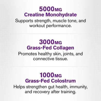 Jacked Factory Creatine for Women - Creatine Monohydrate with Collagen + Colostrum to Support Workout Performance, Lean Muscle Growth, Healthy Hair, Skin, - dailyvitalstore