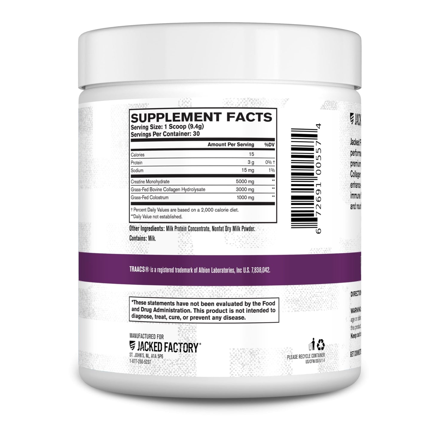 Jacked Factory Creatine for Women - Creatine Monohydrate with Collagen + Colostrum to Support Workout Performance, Lean Muscle Growth, Healthy Hair, Skin, - dailyvitalstore