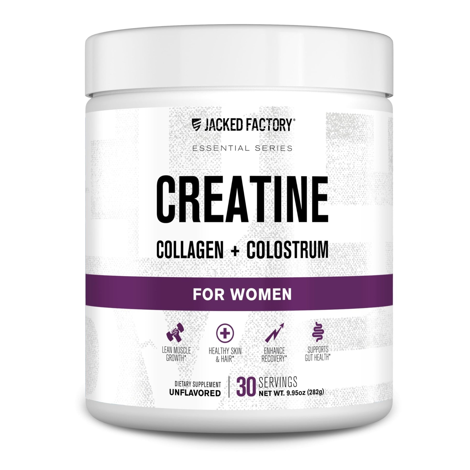Jacked Factory Creatine for Women - Creatine Monohydrate with Collagen + Colostrum to Support Workout Performance, Lean Muscle Growth, Healthy Hair, Skin, - dailyvitalstore