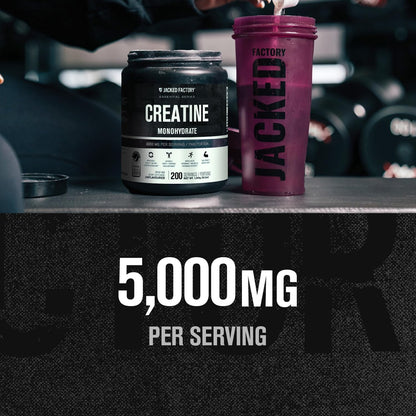 Jacked Factory Creatine Monohydrate Powder 1000g - 5g Daily Creatine Supplement for Men and Women, Vegan-Friendly, - dailyvitalstore