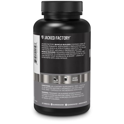 Jacked Factory Essentials Muscle Builder - ATP Muscle Builder for Men with Peak ATP to Support Muscle Gain, Enhance Athletic Performance, & Increase Strength - 30 Capsules - dailyvitalstore