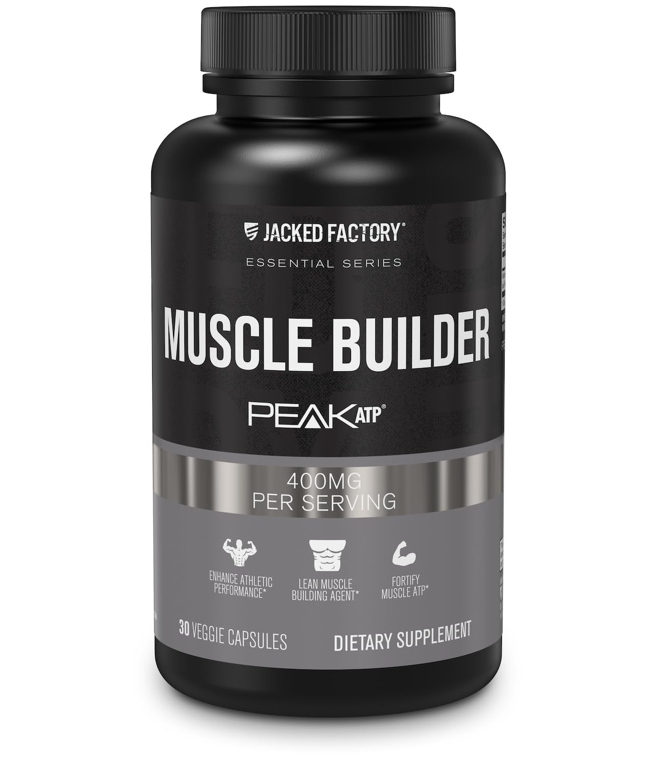 Jacked Factory Essentials Muscle Builder - ATP Muscle Builder for Men with Peak ATP to Support Muscle Gain, Enhance Athletic Performance, & Increase Strength - 30 Capsules - dailyvitalstore