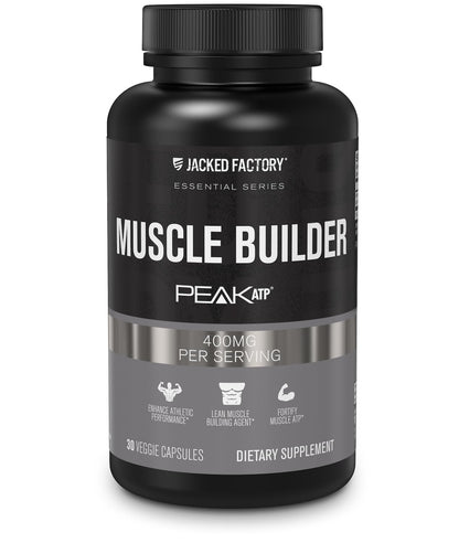 Jacked Factory Essentials Muscle Builder - ATP Muscle Builder for Men with Peak ATP to Support Muscle Gain, Enhance Athletic Performance, & Increase Strength - 30 Capsules - dailyvitalstore