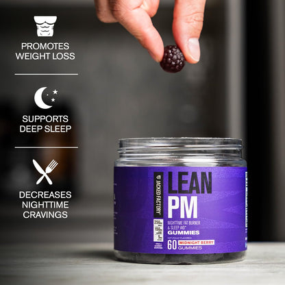 Jacked Factory Lean PM Weight Loss Gummies - Night Time Fat Burner & Appetite Suppressant Sleep Supplement with Melatonin & Ashwagandha - dailyvitalstore
