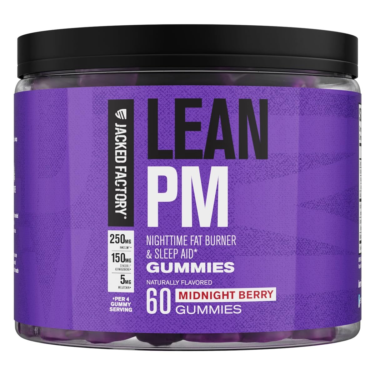 Jacked Factory Lean PM Weight Loss Gummies - Night Time Fat Burner & Appetite Suppressant Sleep Supplement with Melatonin & Ashwagandha - dailyvitalstore
