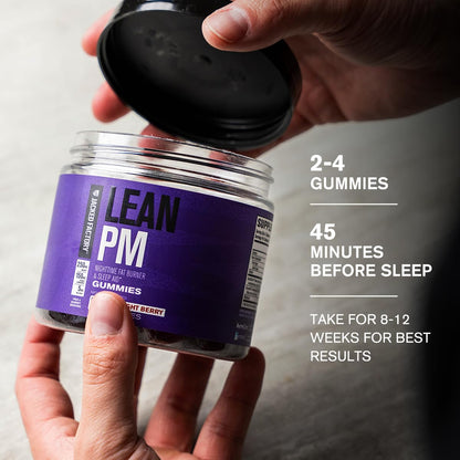 Jacked Factory Lean PM Weight Loss Gummies - Night Time Fat Burner & Appetite Suppressant Sleep Supplement with Melatonin & Ashwagandha - dailyvitalstore