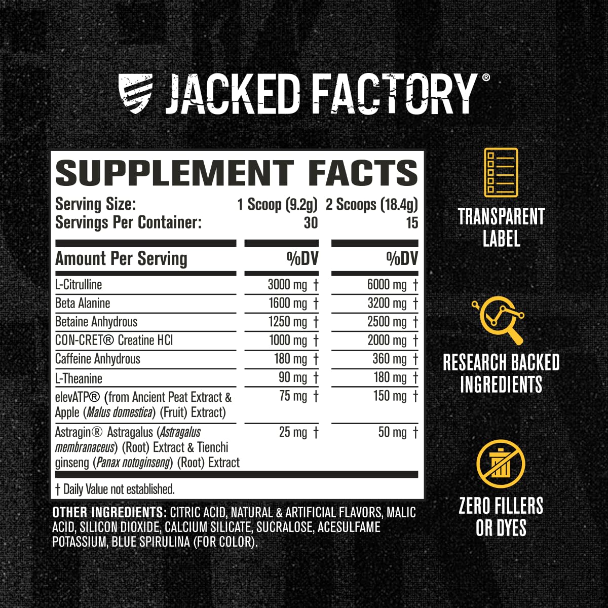 Jacked Factory Nitrosurge Build Pre Workout with Creatine for Muscle Building - Con Cret Creatine Powder & elevATP for Intense Energy, Powerful Pump, - dailyvitalstore