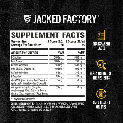 Jacked Factory Nitrosurge Build Pre Workout with Creatine for Muscle Building - Con Cret Creatine Powder & elevATP for Intense Energy, Powerful Pump, - dailyvitalstore