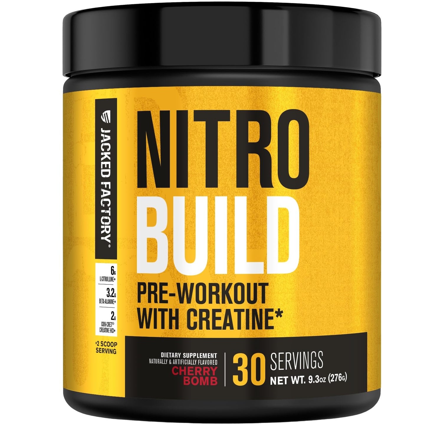 Jacked Factory Nitrosurge Build Pre Workout with Creatine for Muscle Building - Con Cret Creatine Powder & elevATP for Intense Energy, Powerful Pump - dailyvitalstore