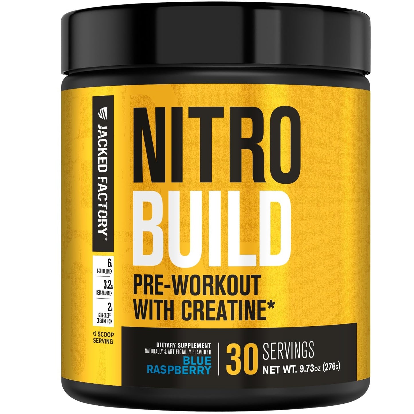 Jacked Factory Nitrosurge Build Pre Workout with Creatine for Muscle Building - Con Cret Creatine Powder & elevATP for Intense Energy, Powerful Pump, - dailyvitalstore