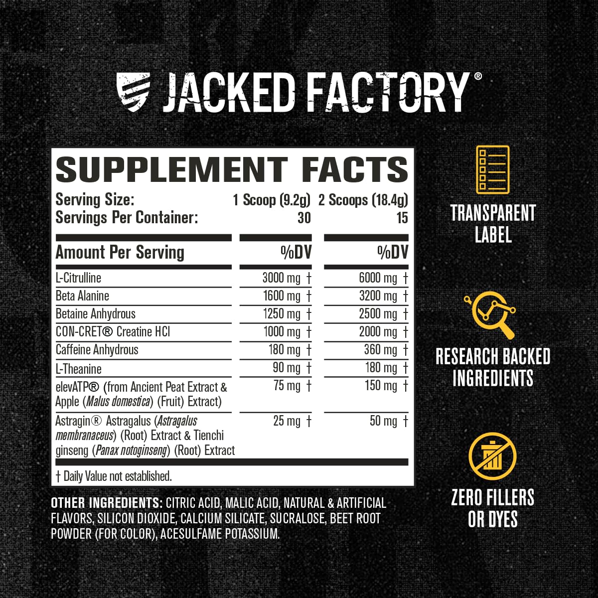 Jacked Factory Nitrosurge Build Pre Workout with Creatine for Muscle Building - Con Cret Creatine Powder & elevATP for Intense Energy, Powerful Pump - dailyvitalstore