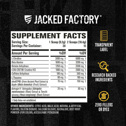 Jacked Factory Nitrosurge Build Pre Workout with Creatine for Muscle Building - Con Cret Creatine Powder & elevATP for Intense Energy, Powerful Pump - dailyvitalstore