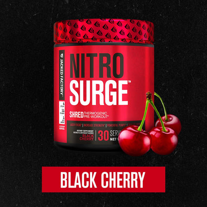 Jacked Factory NITROSURGE Shred Pre Workout Supplement - Energy Booster, Instant Strength Gains, Sharp Focus, Powerful Pumps - Nitric Oxide Booster & PreWorkout Powder - dailyvitalstore